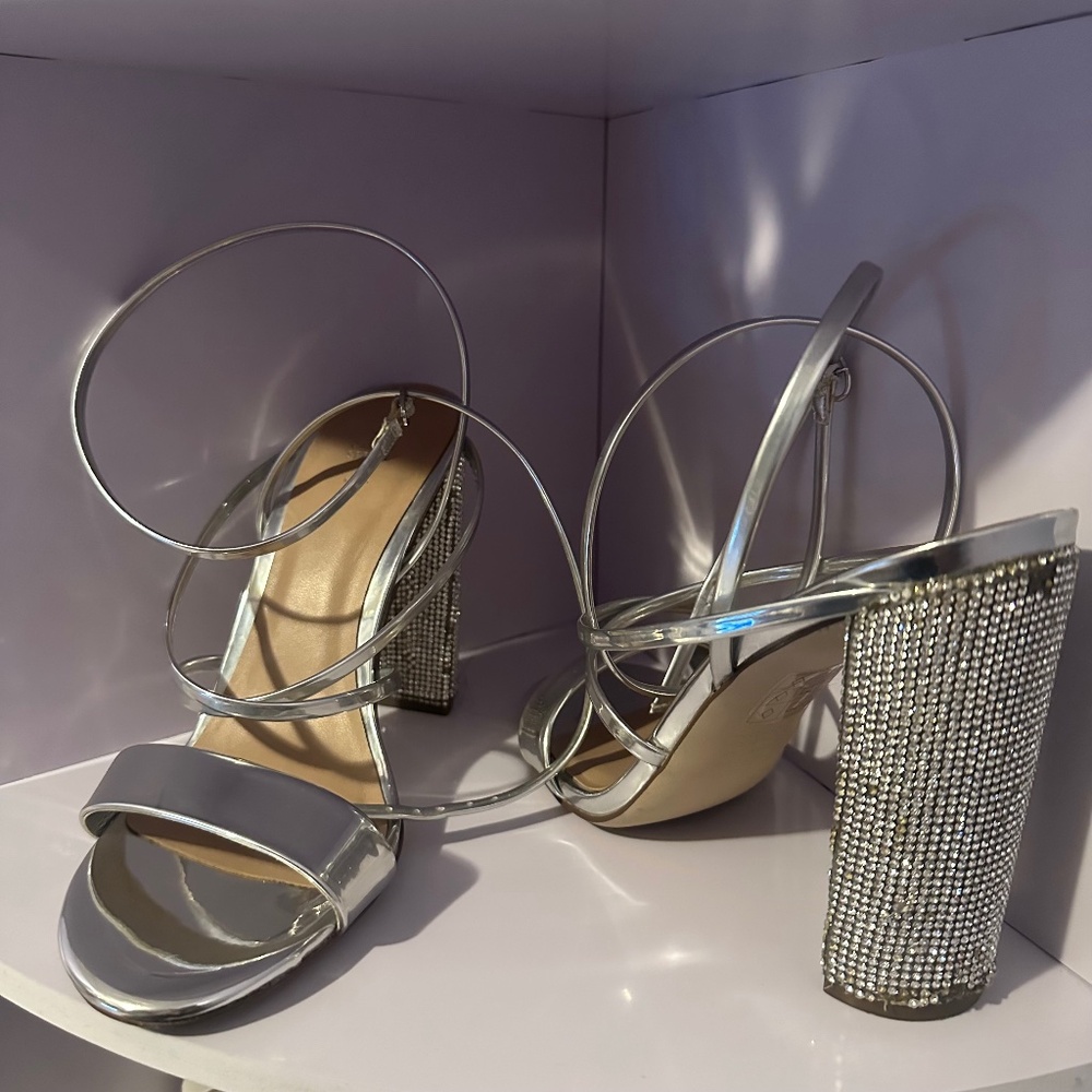 Call It Spring Silver Block Heels